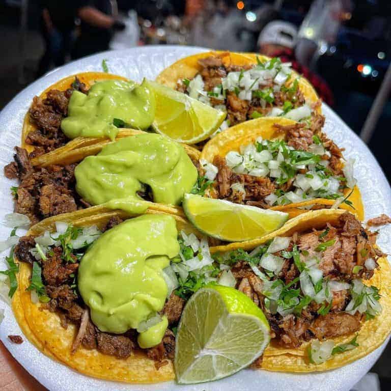 The best Tacos al Pastor in Jacksonville Florida! Grilled pork, corn tortillas, grilled pineapple. Served with onion, cilantro and lime.