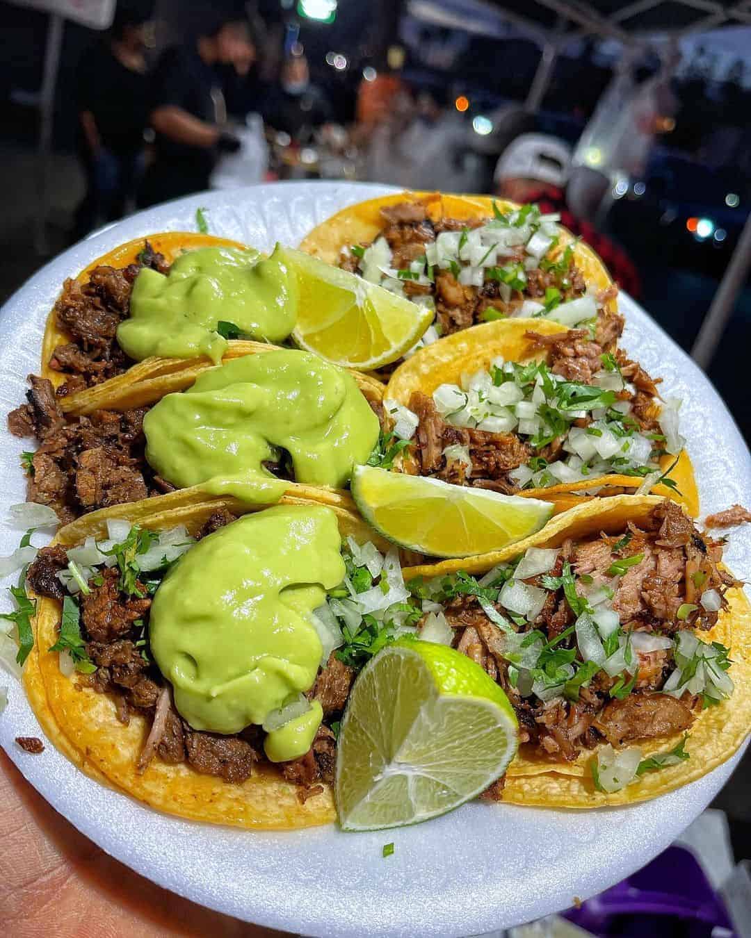 The best Tacos al Pastor in Jacksonville Florida! Grilled pork, corn tortillas, grilled pineapple. Served with onion, cilantro and lime.